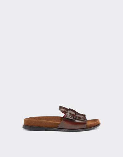Ferrari Slide loafers in brushed leather Rosso Dino 22027f