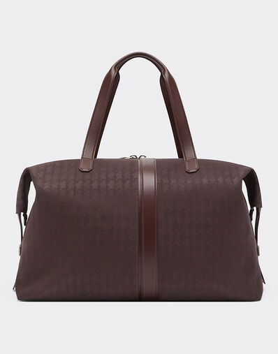 Ferrari Q-Cycle® jacquard duffle bag with Cavallino pattern Mahogany 49135f