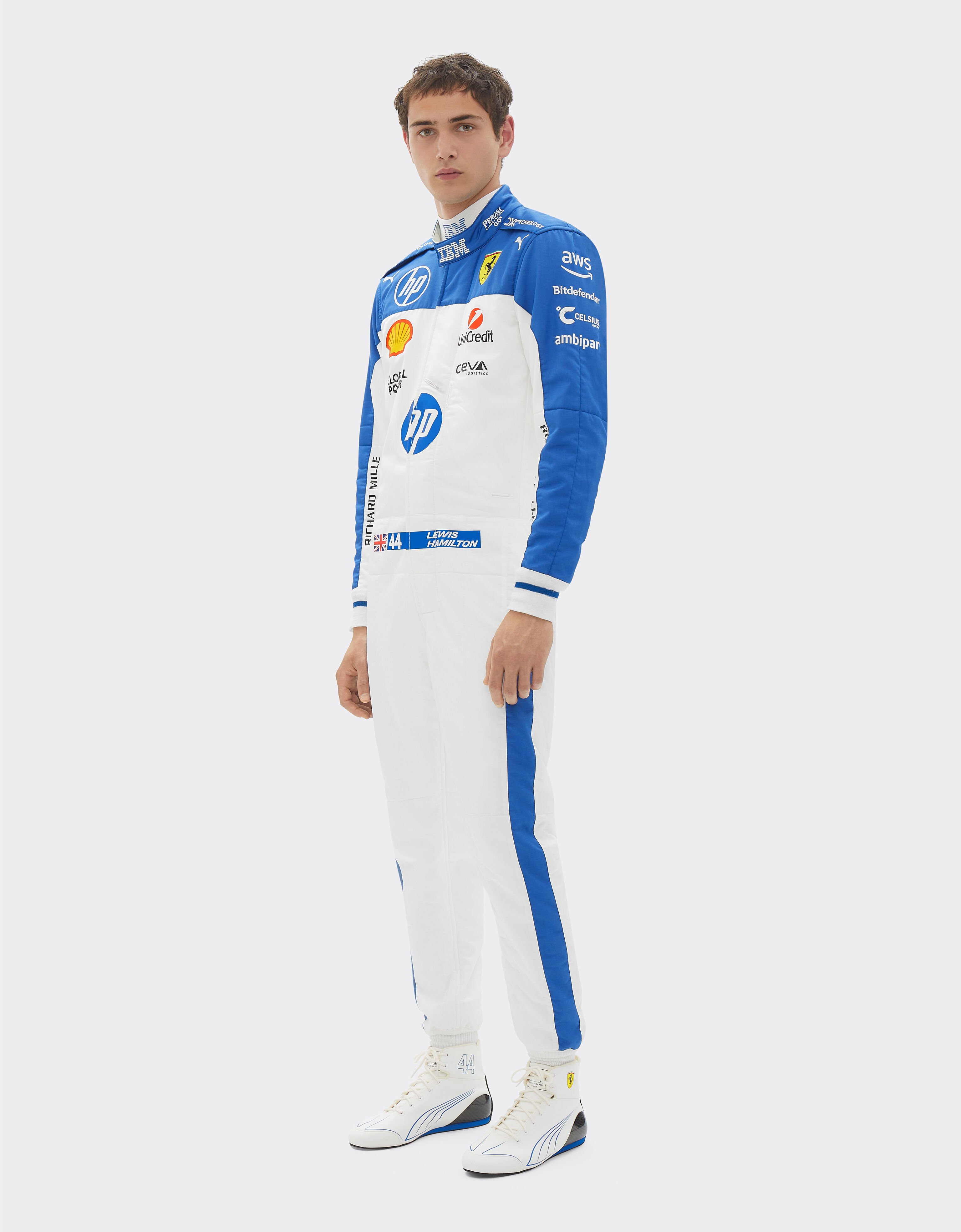 Ferrari Puma for Scuderia Ferrari Lewis Hamilton racing suit Optical White LA09Df