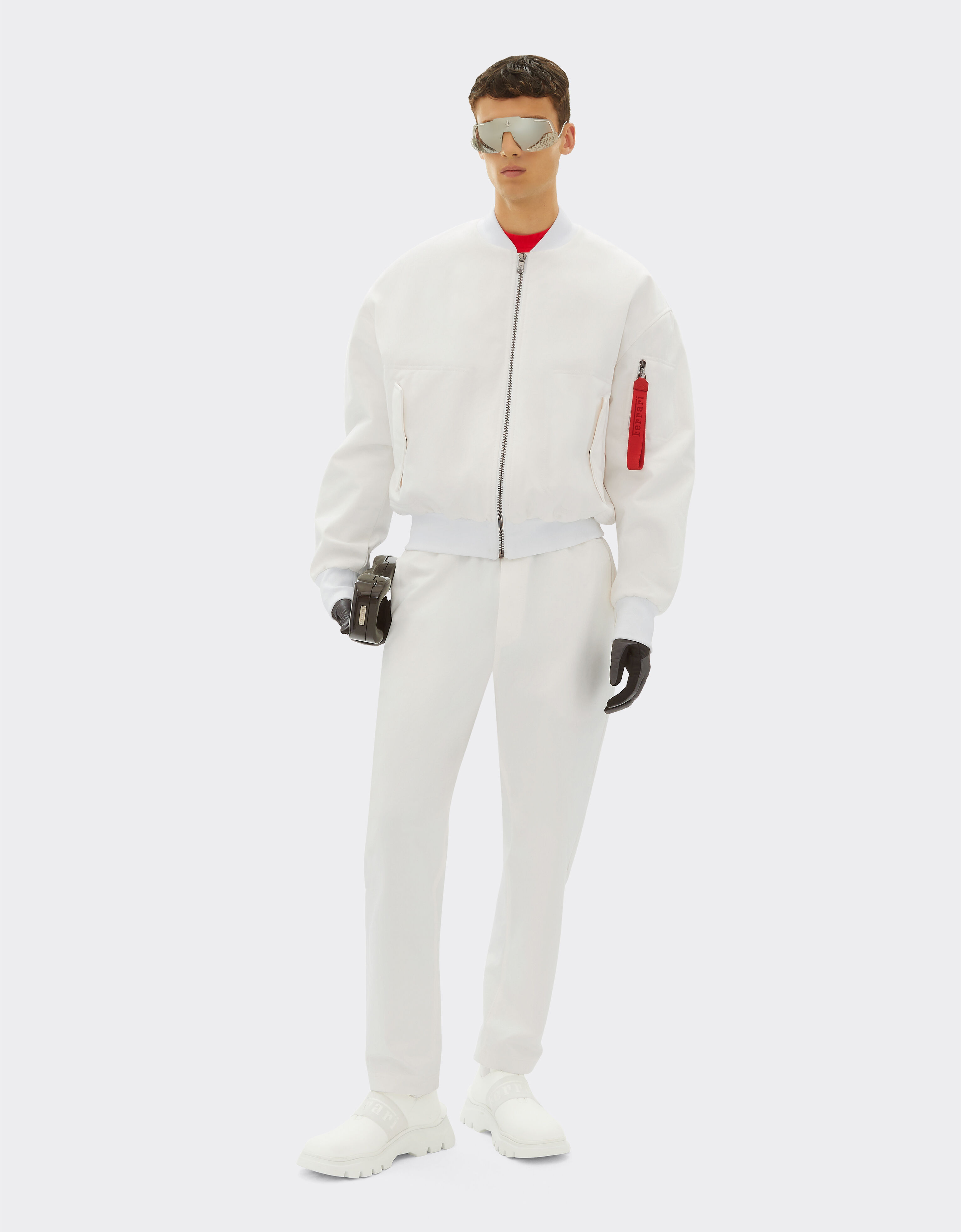 Ferrari Cotton bomber jacket Optical White 20543f