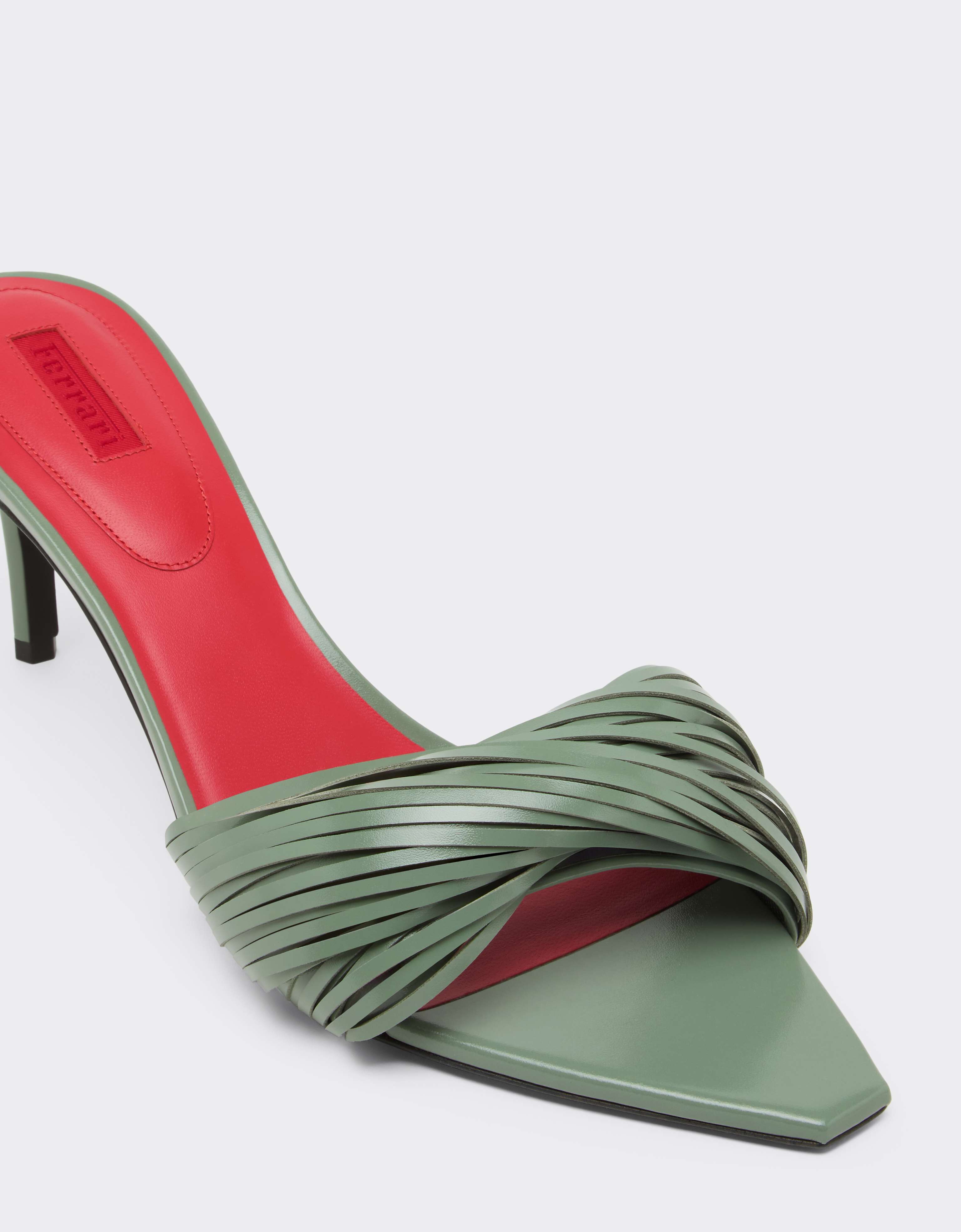 Ferrari Leather Mules with Carved Fringes Salvia CSWML0004XL00007f