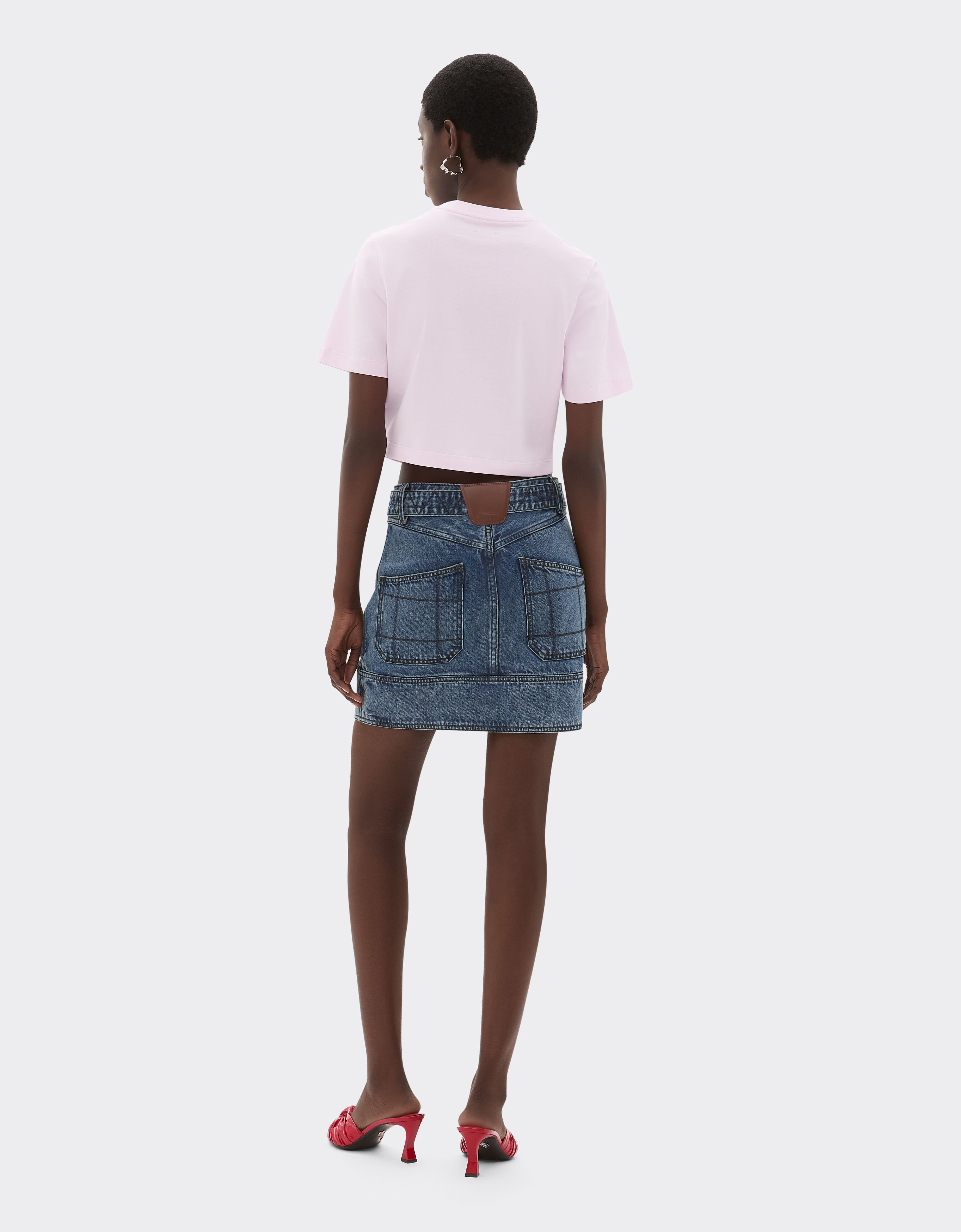 Ferrari Cropped T-shirt with Ferrari patch Wisteria 22837f