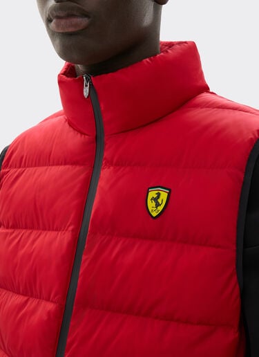  Quilted nylon vest with Ferrari Scudetto Rosso SWMVT0001WNY0003f