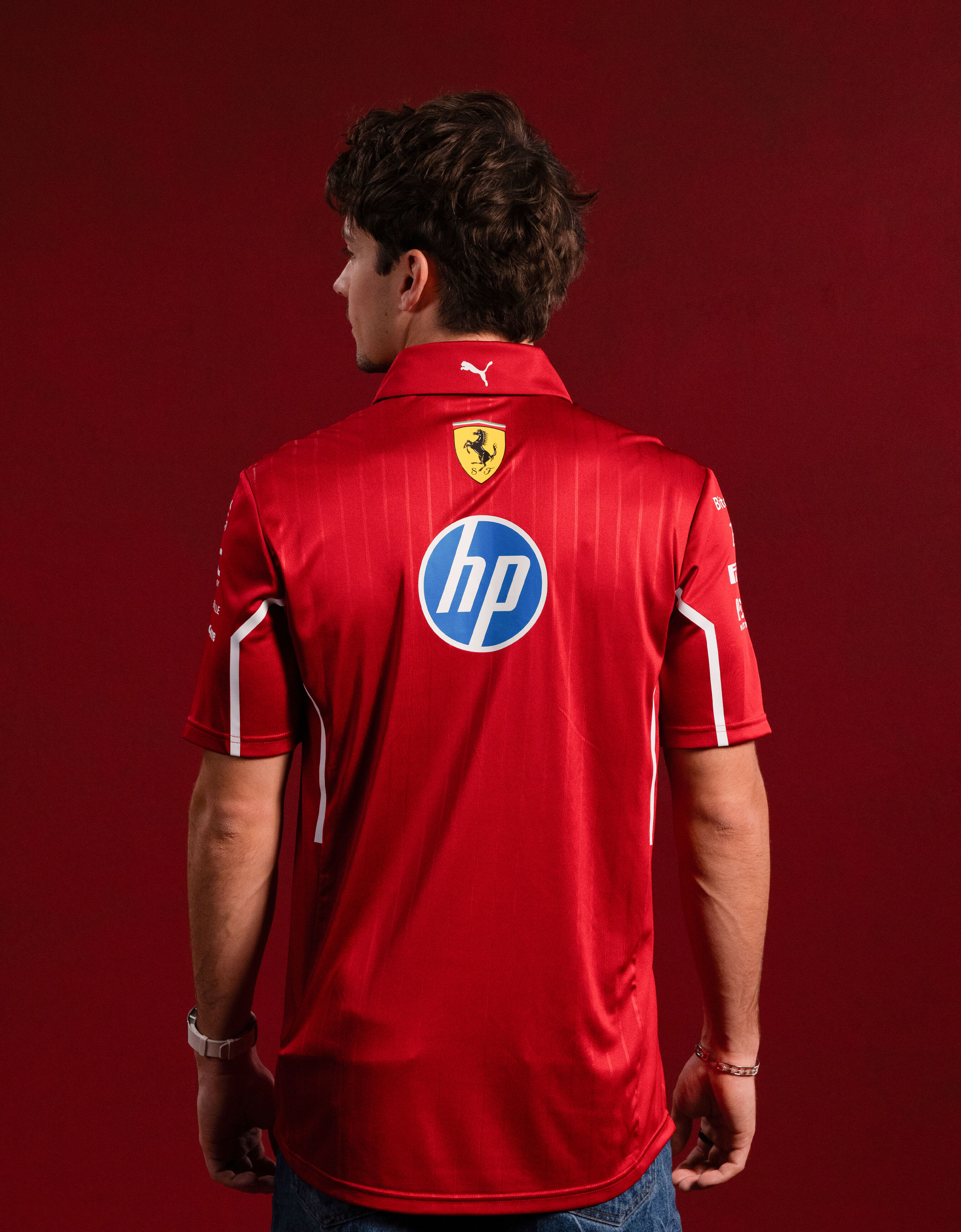 Ferrari Puma for Scuderia Ferrari HP 2025 Team Pro polo shirt Cherry LA021f