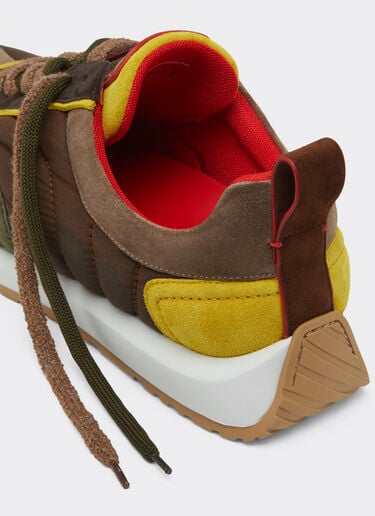 Ferrari Sneaker in suede, nappa leather, and waxed nylon Ebony 49886f