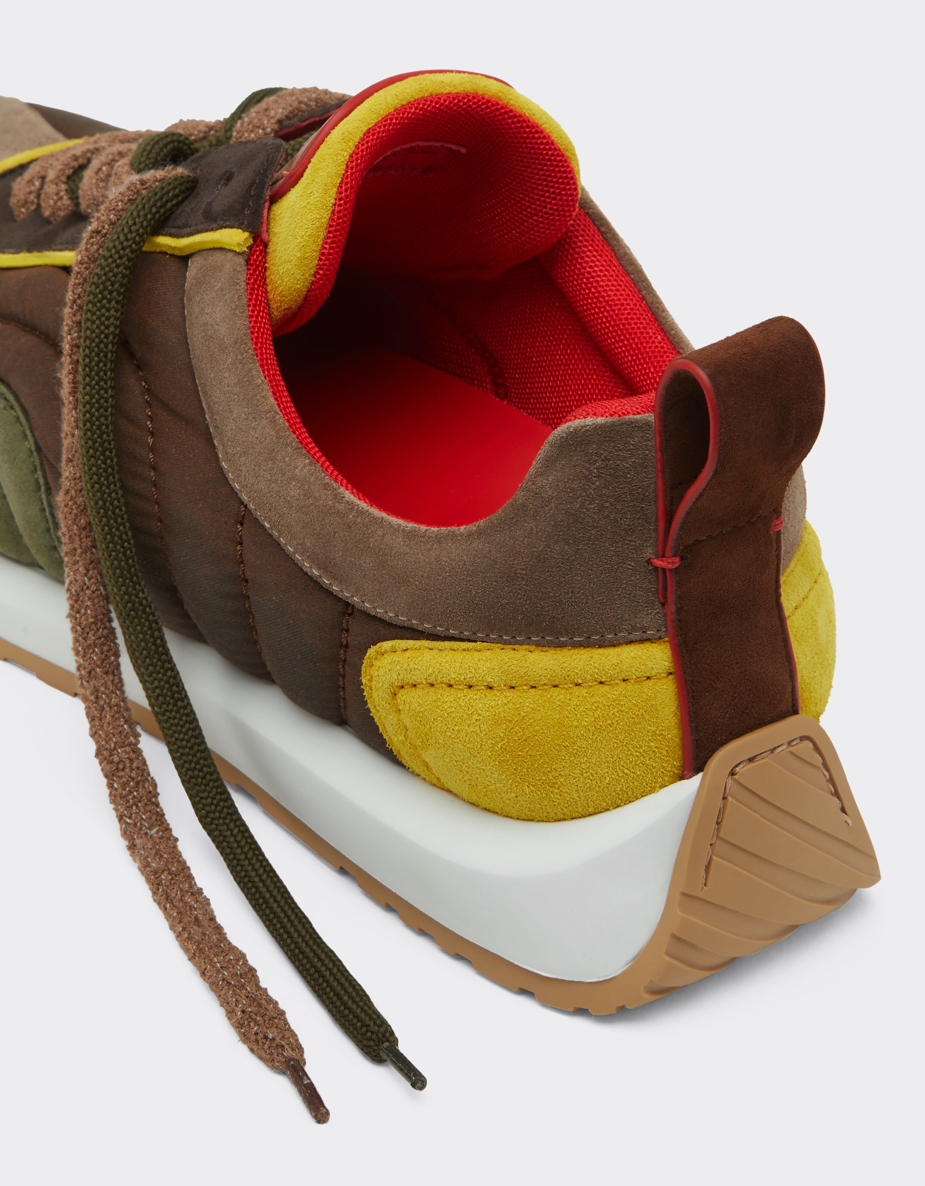 Ferrari Sneaker in suede, nappa leather, and waxed nylon Ebony 49886f