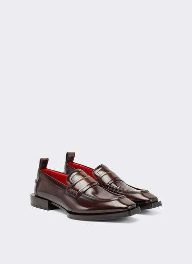 Ferrari 手工磨面皮革乐福鞋 Brown 22013f