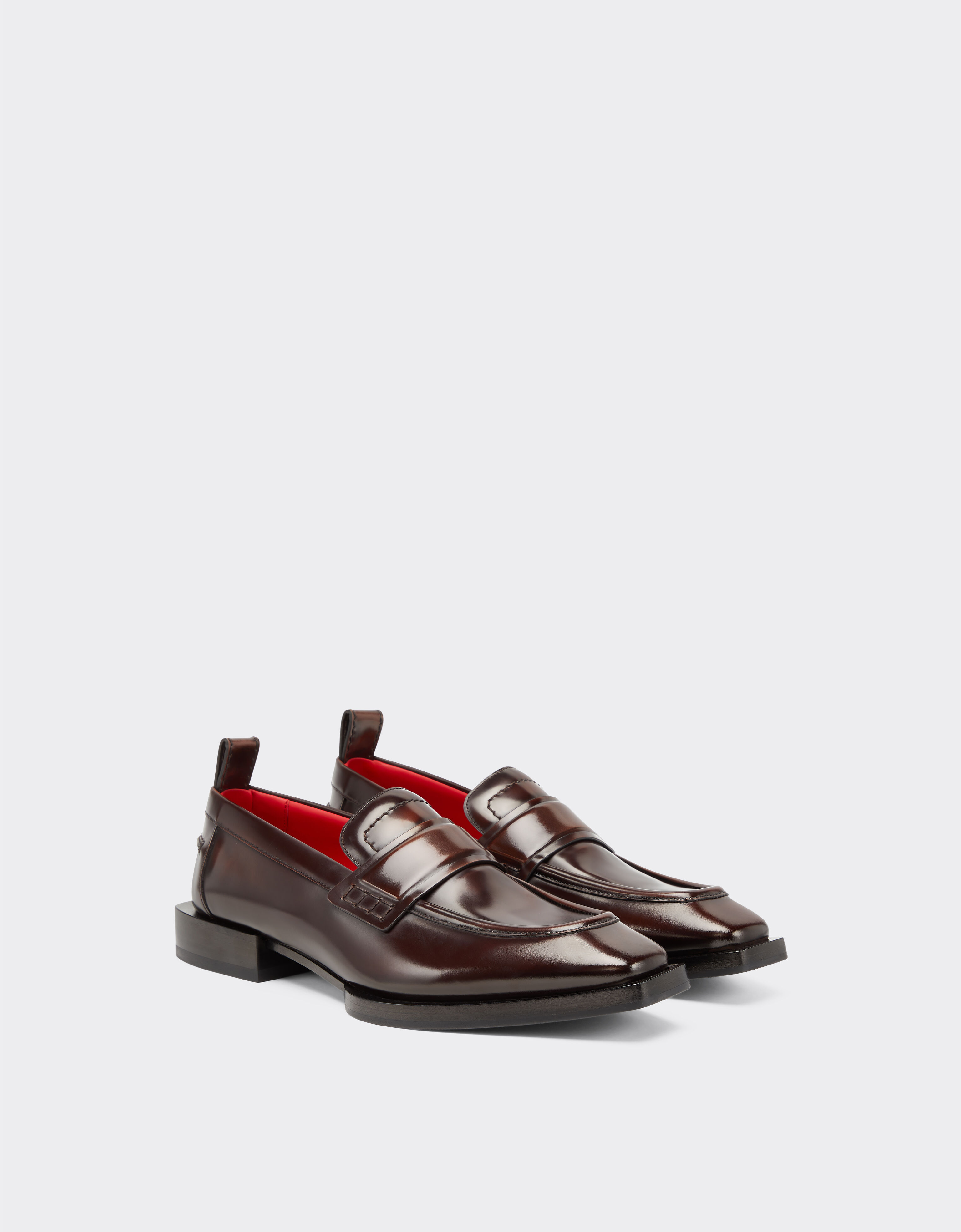 Ferrari 手工磨面皮革乐福鞋 Brown 22013f