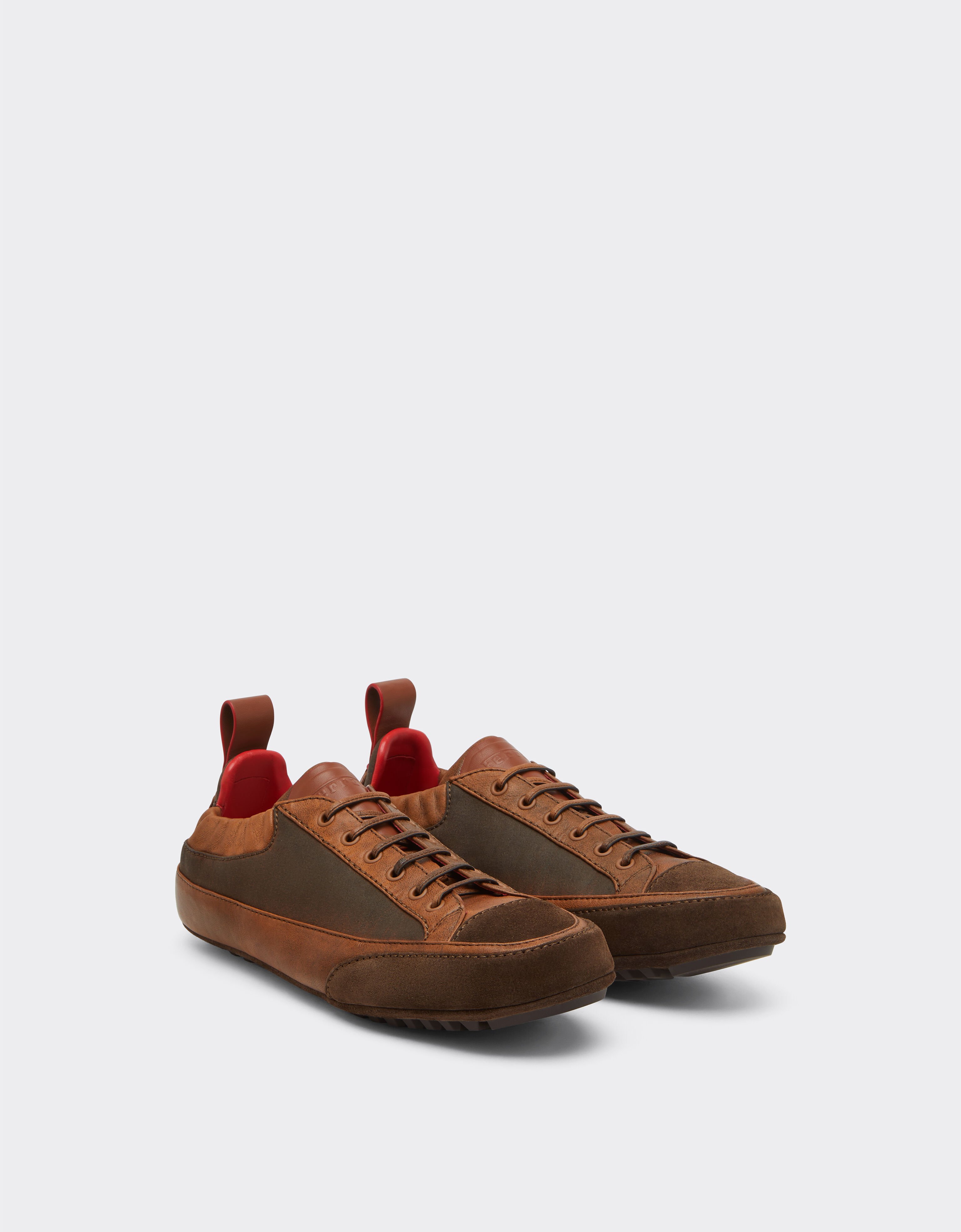Ferrari Driver sneakers in nylon, suede, and leather Ebony 50768f