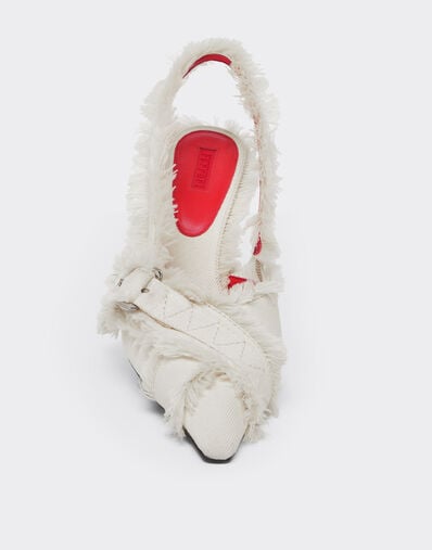 Ferrari Canvas slingback shoe Avorio 50886f
