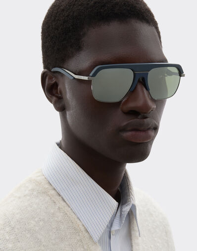 Ferrari Ferrari sunglasses in gunmetalmetal with gray mirrored lenses Blu Scozia LA0EPf
