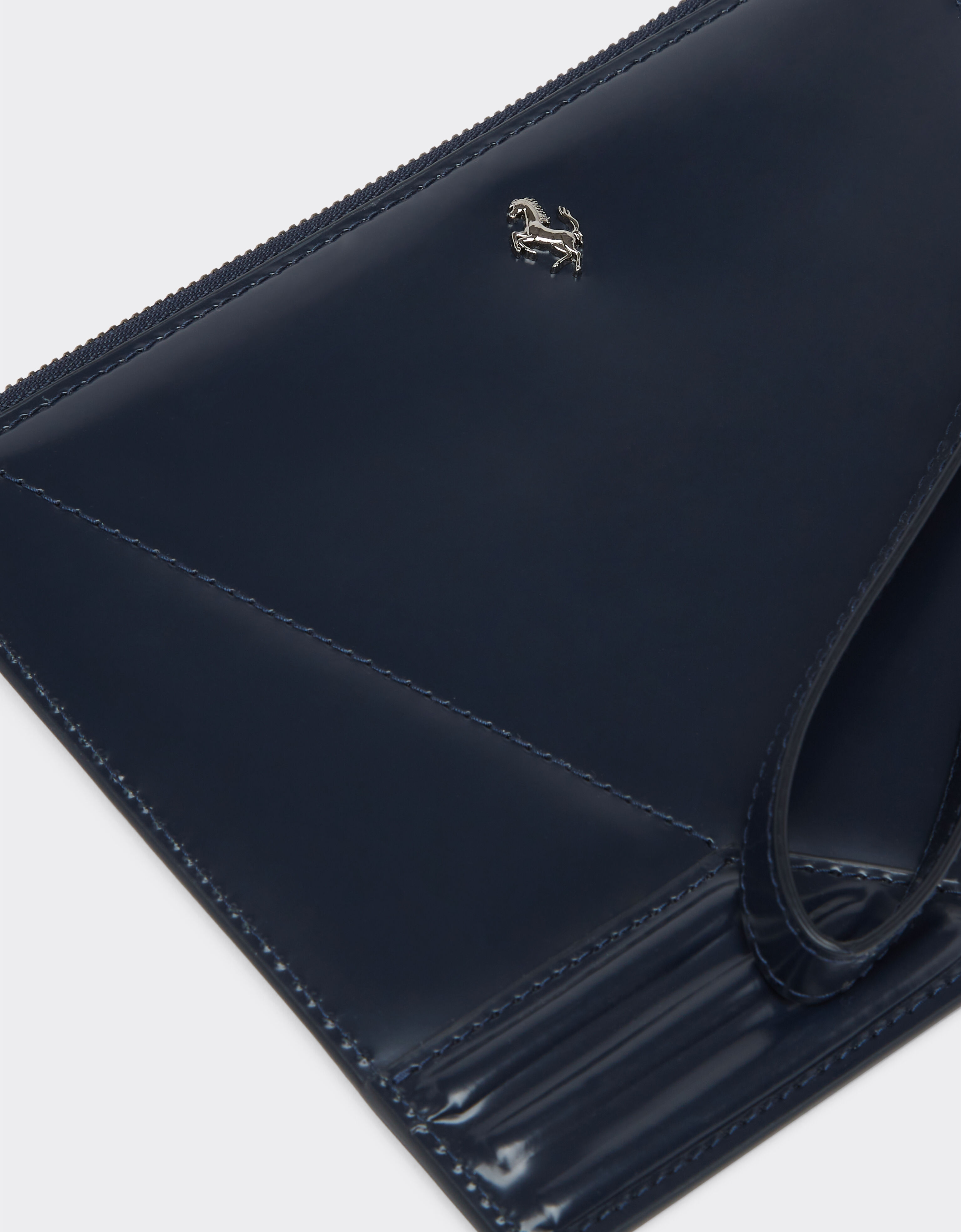 Ferrari Ferrari GT pouch in brushed leather with zip Navy 21419f