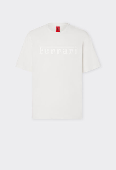 Ferrari コットン Tシャツ Ferrariロゴ 象牙色 21249f