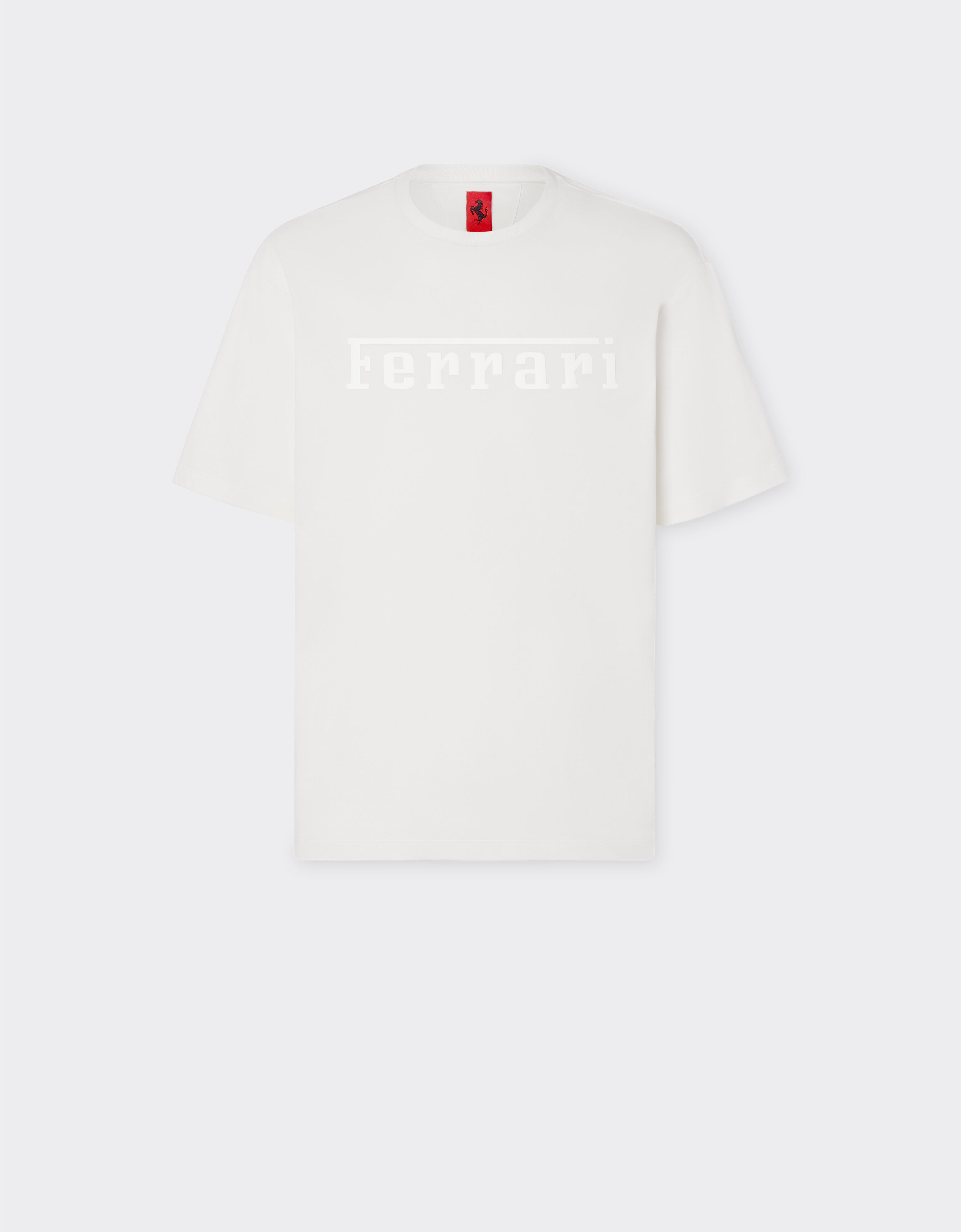 Ferrari 法拉利徽标棉质 T 恤 光学白 48115f