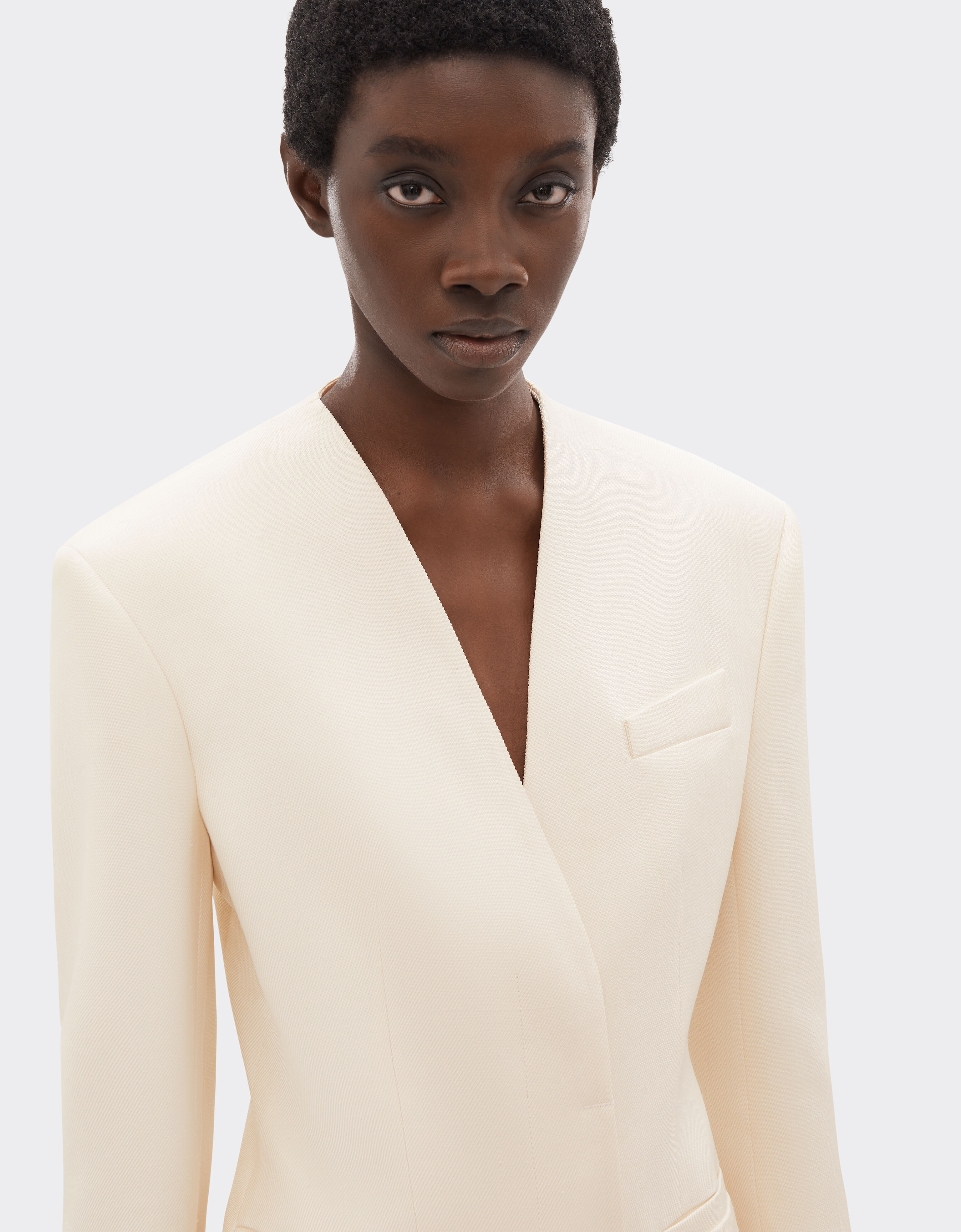 Ferrari Veste en soie shantung Avorio 51430f