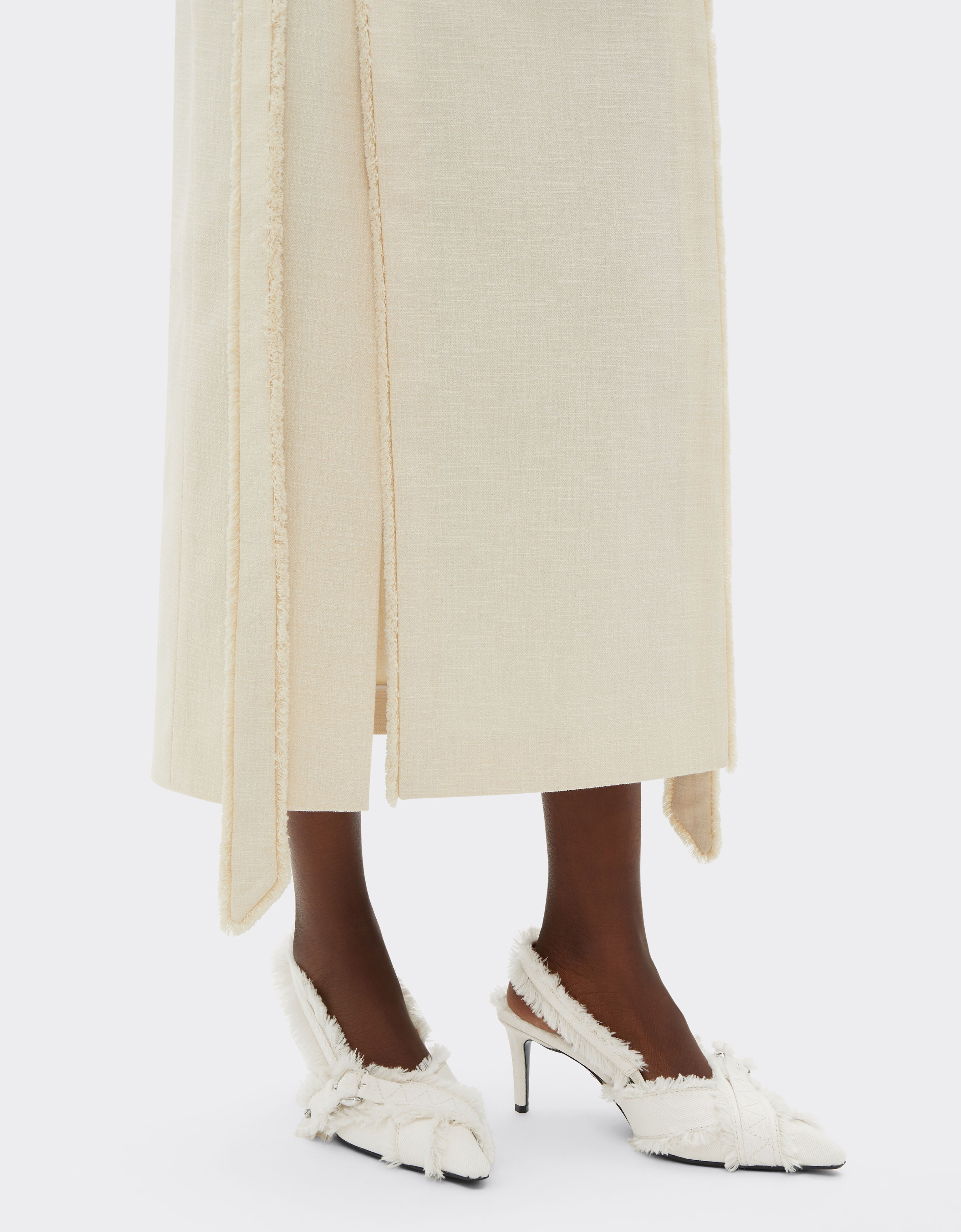 Ferrari Escarpins à bride arrière en toile Avorio 50886f