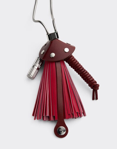 Ferrari Metal and leather necklace Rosso Magma 51084f