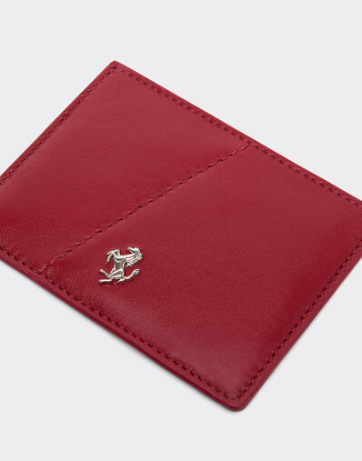 Ferrari Smooth leather card holder Maison Red 50619f