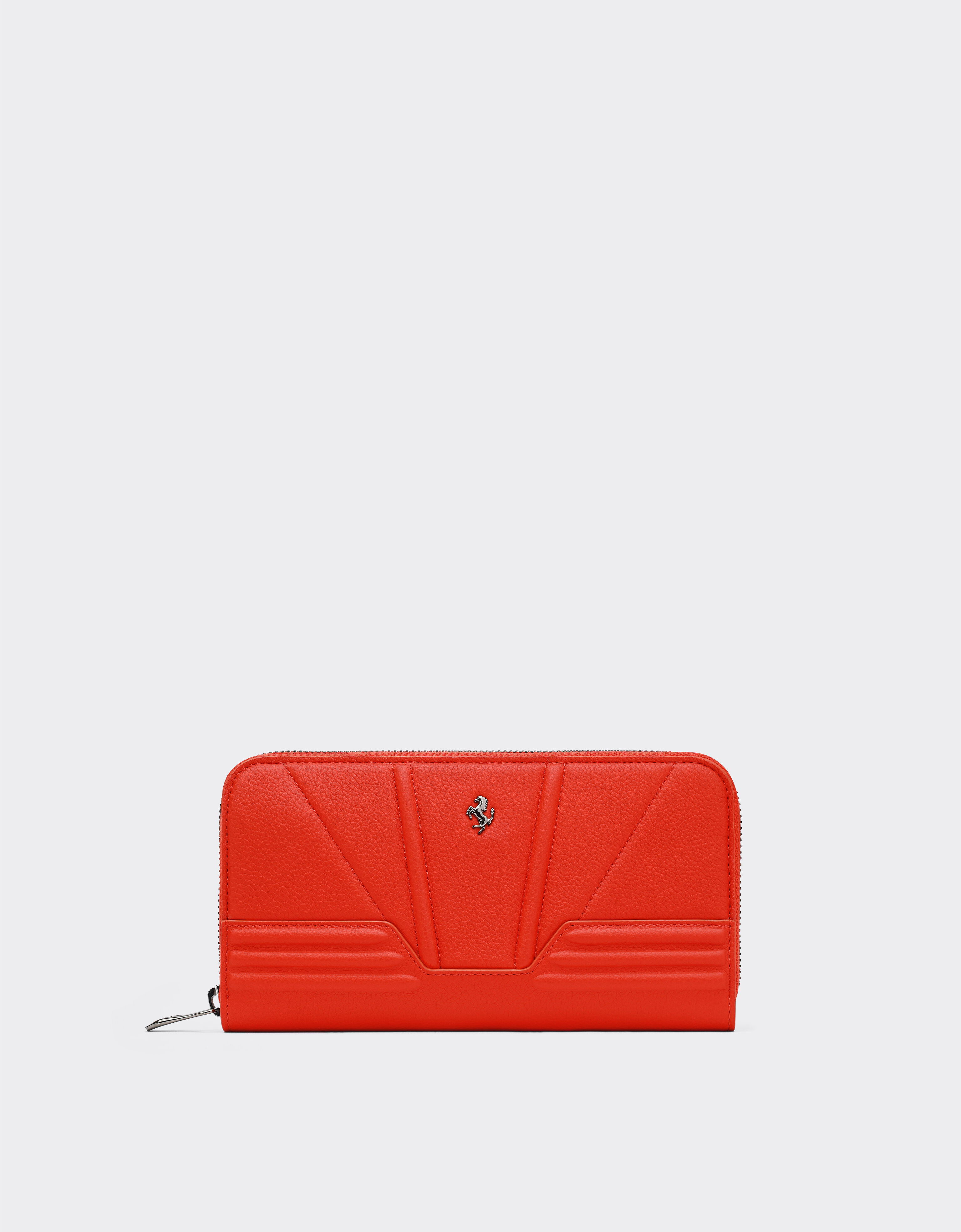 Ferrari Zip wallet in textured leather Azure 20245f