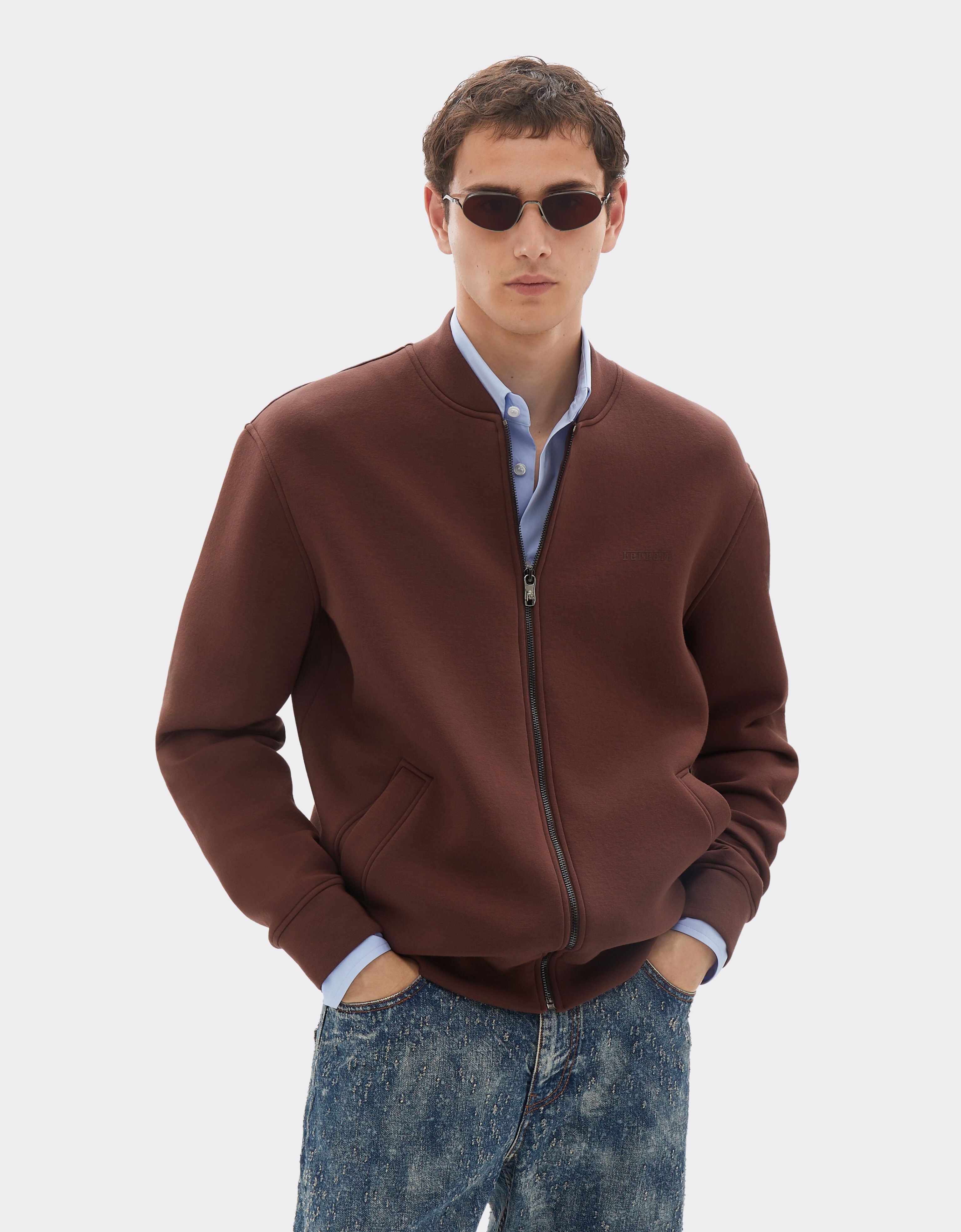 Ferrari Bomber sweatshirt in scuba fabric Espresso 22831f
