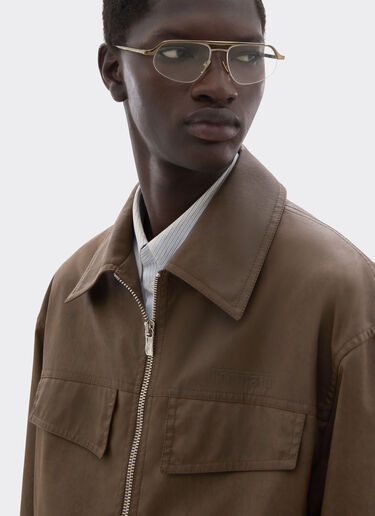 Ferrari Technical gabardine jacket with a vintage effect Khaki Green 49921f