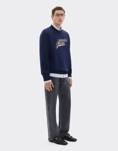 Ferrari Sweat-shirt en coton avec patch Ferrari Ultramarine 50822f