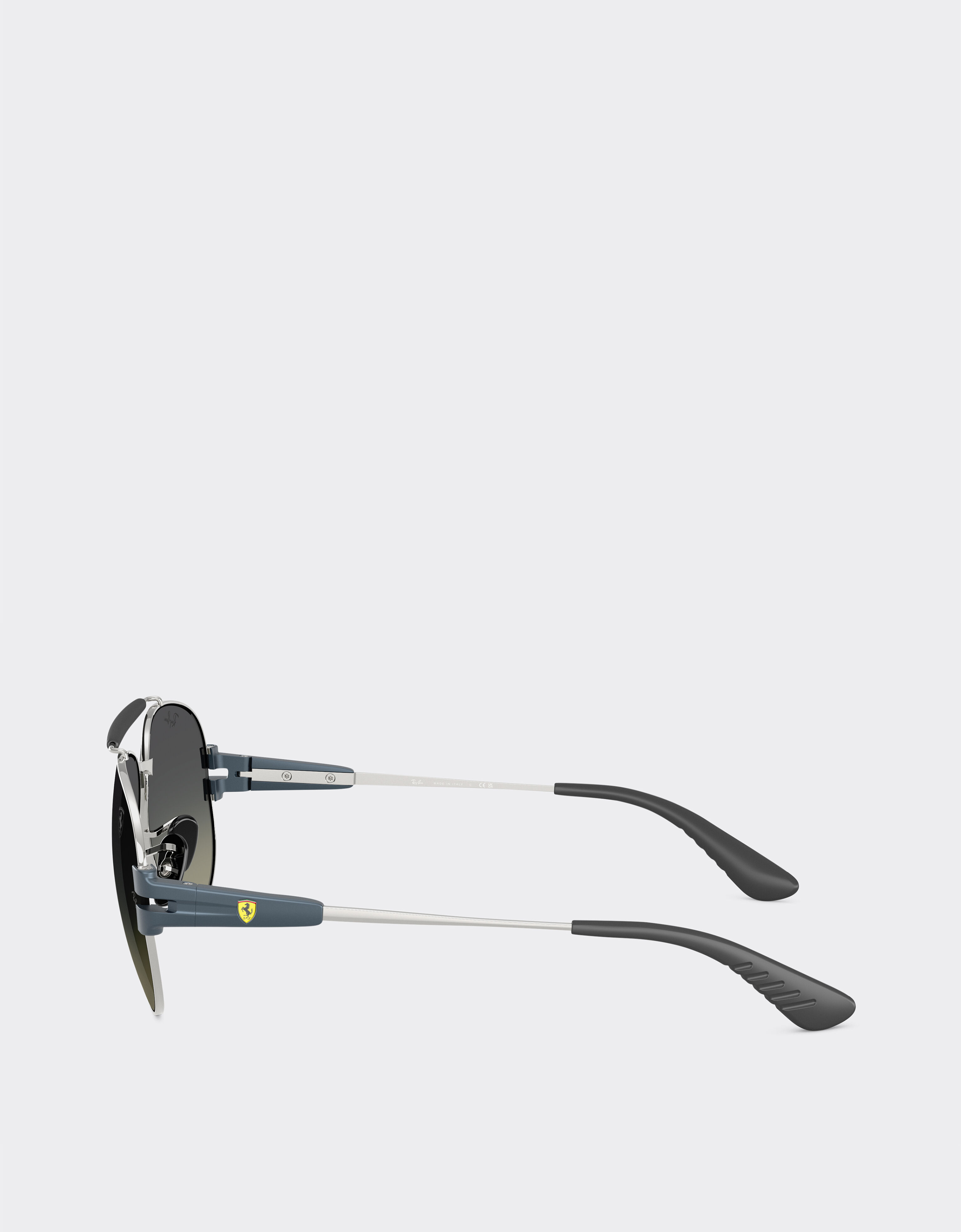 Ferrari Ray-Ban for Scuderia Ferrari RB3762M in metallo argento e azzurro opaco con lenti grigie sfumate Silver LA019f