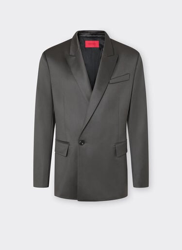 Double-breasted Blazer in Cinzata Wool Satin Ferrari Double-breasted Blazer in Cinzata Wool Satin Grafite CWMJK0014WWO0020f