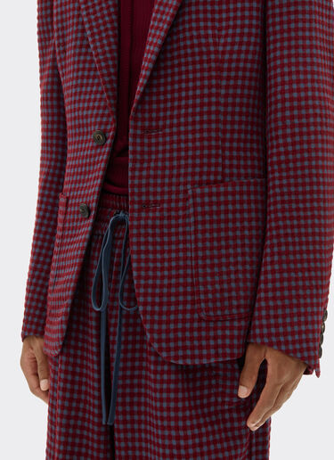 Ferrari Wool and viscose blazer with Vichy pattern Cherry 22597f