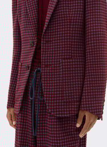 Wool and viscose blazer with Vichy pattern Ferrari Wool and viscose blazer with Vichy pattern Cherry 22597f
