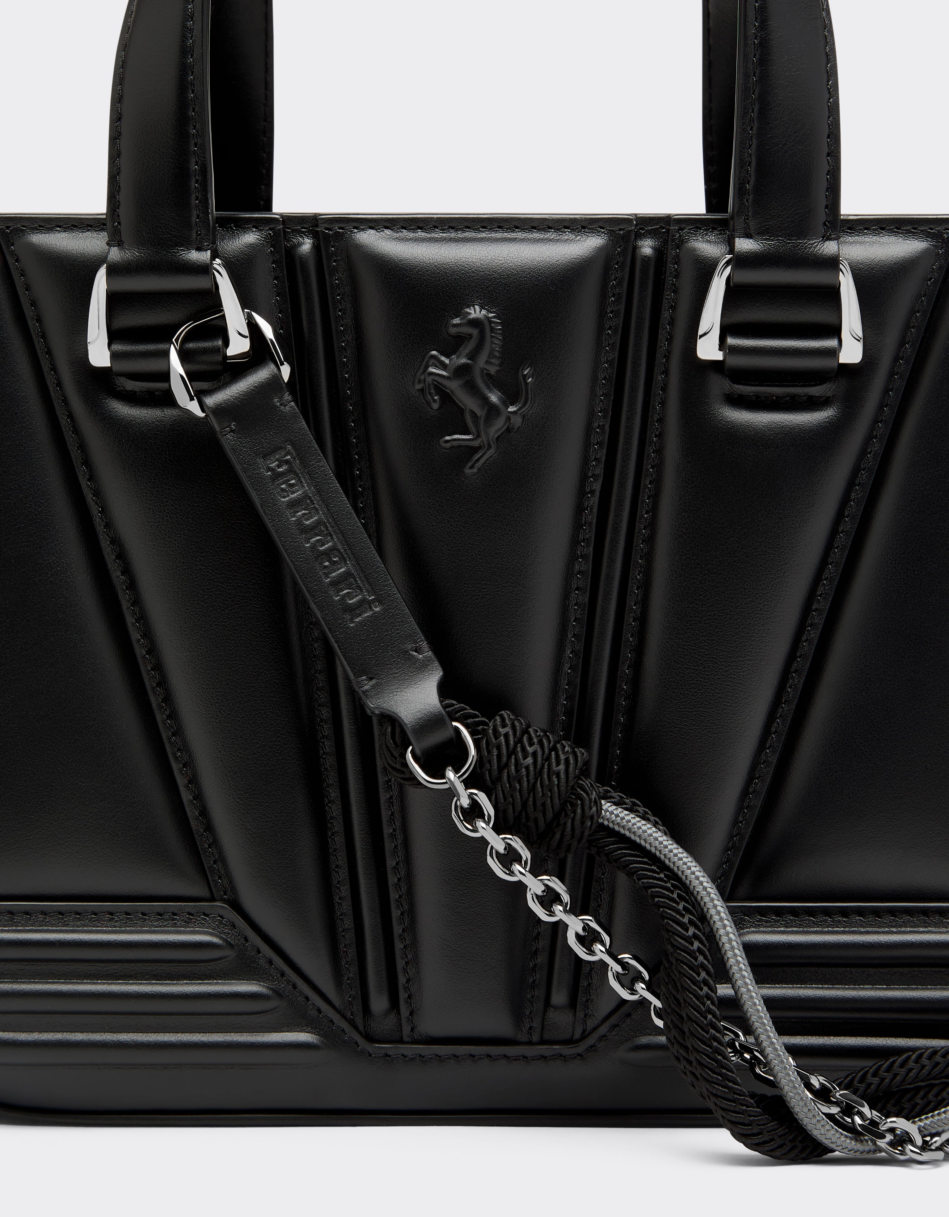 Ferrari GT mini tote bag Reacondicionado por Ferrari en cuero con scooby Negro 49880f