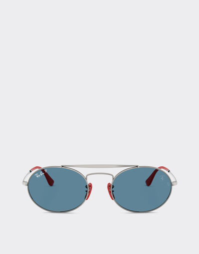 Ferrari Ray-Ban for Scuderia Ferrari RB3775M in gunmetal and red metal with polarised blue lenses Gunmetal LA0EBf