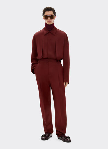 Ferrari Wool satin trousers Mahogany 49814f