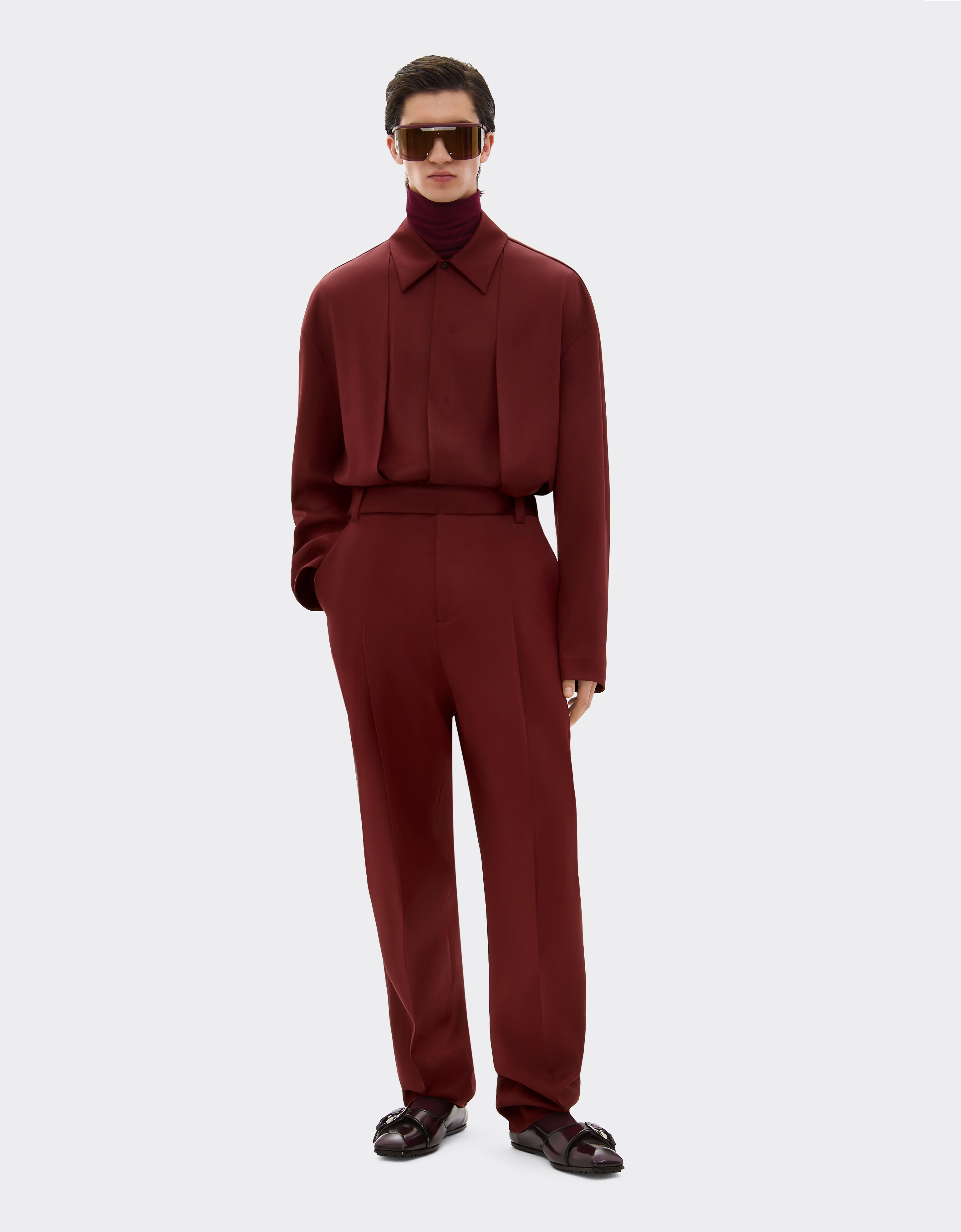 Ferrari Wool satin trousers Mahogany 49814f