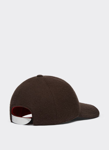 Ferrari Casquette de baseball en laine double avec logo Ferrari brodé Dark Brown 21347f