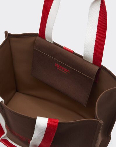 Ferrari Tote bag Ferrari in canvas per il GP Monaco 2026 Caffè CBWTO0020YL00008f