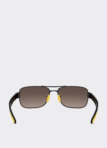 Ferrari Ray-Ban for Scuderia Ferrari RB3763M in black metal and plastic with polarised mirror gradient grey lenses Black LA01Df