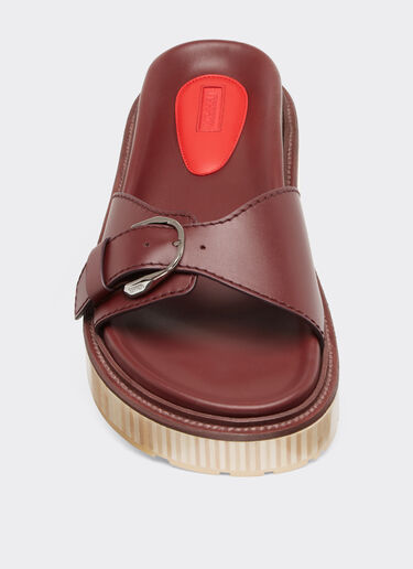 Ferrari Coulisseau en cuir avec semelle en bois Rouge Maison 22132f