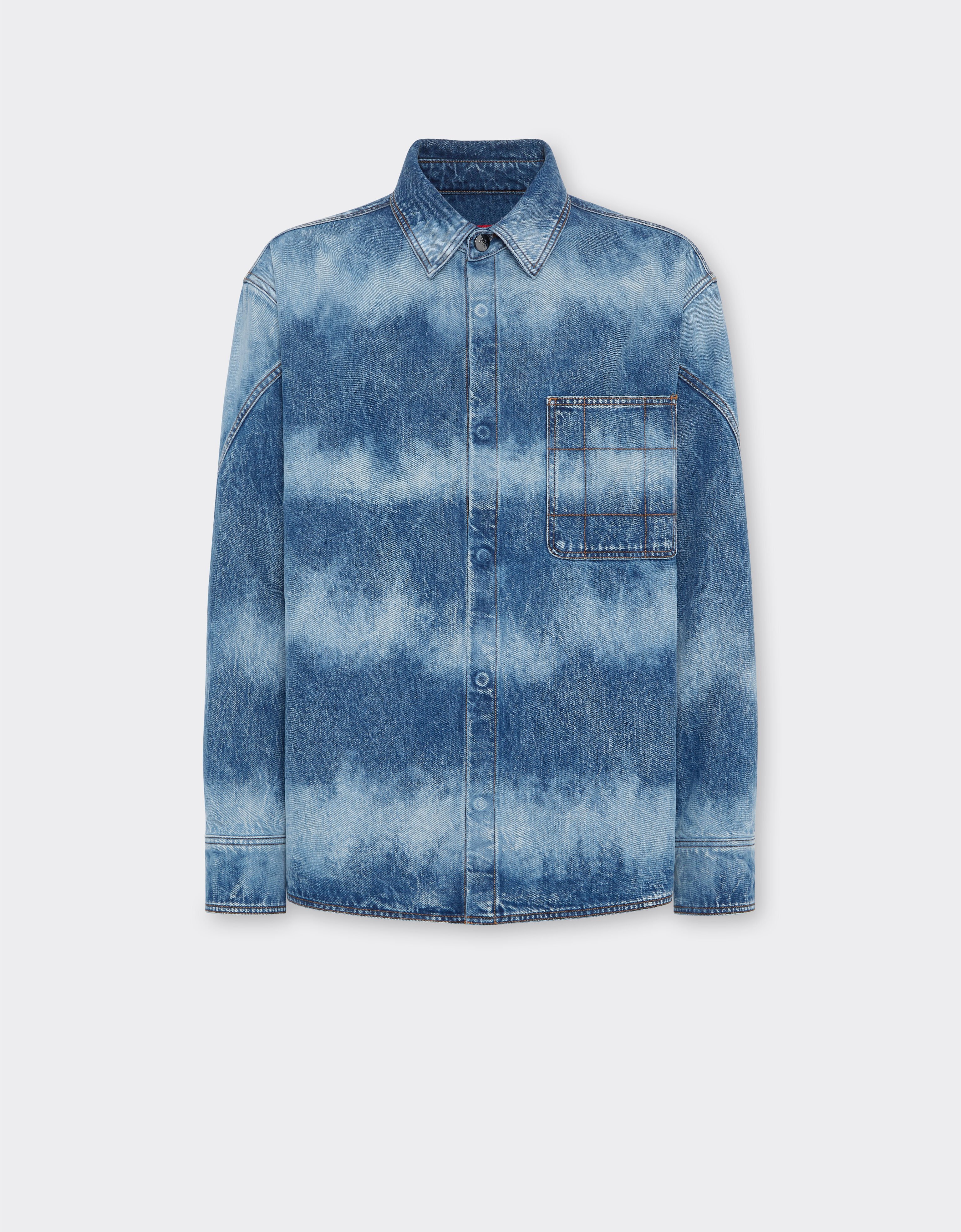 Ferrari Camicia in denim tie-dye Ferrari x Charles Leclerc Denim Scuro 22263f