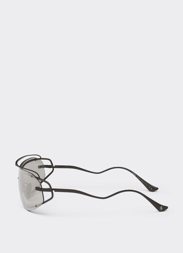 Ferrari Ferrari sunglasses in matt black titanium with silver gradient mirror grey shield Black Matt LA02Rf