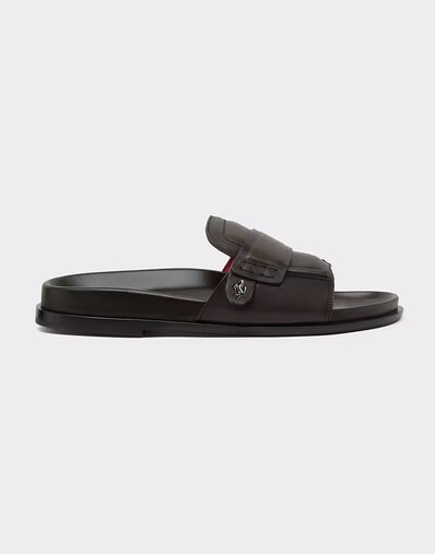 Ferrari Slider de piel con Cavallino Rampante Marrone CSMSD0001XL00018f
