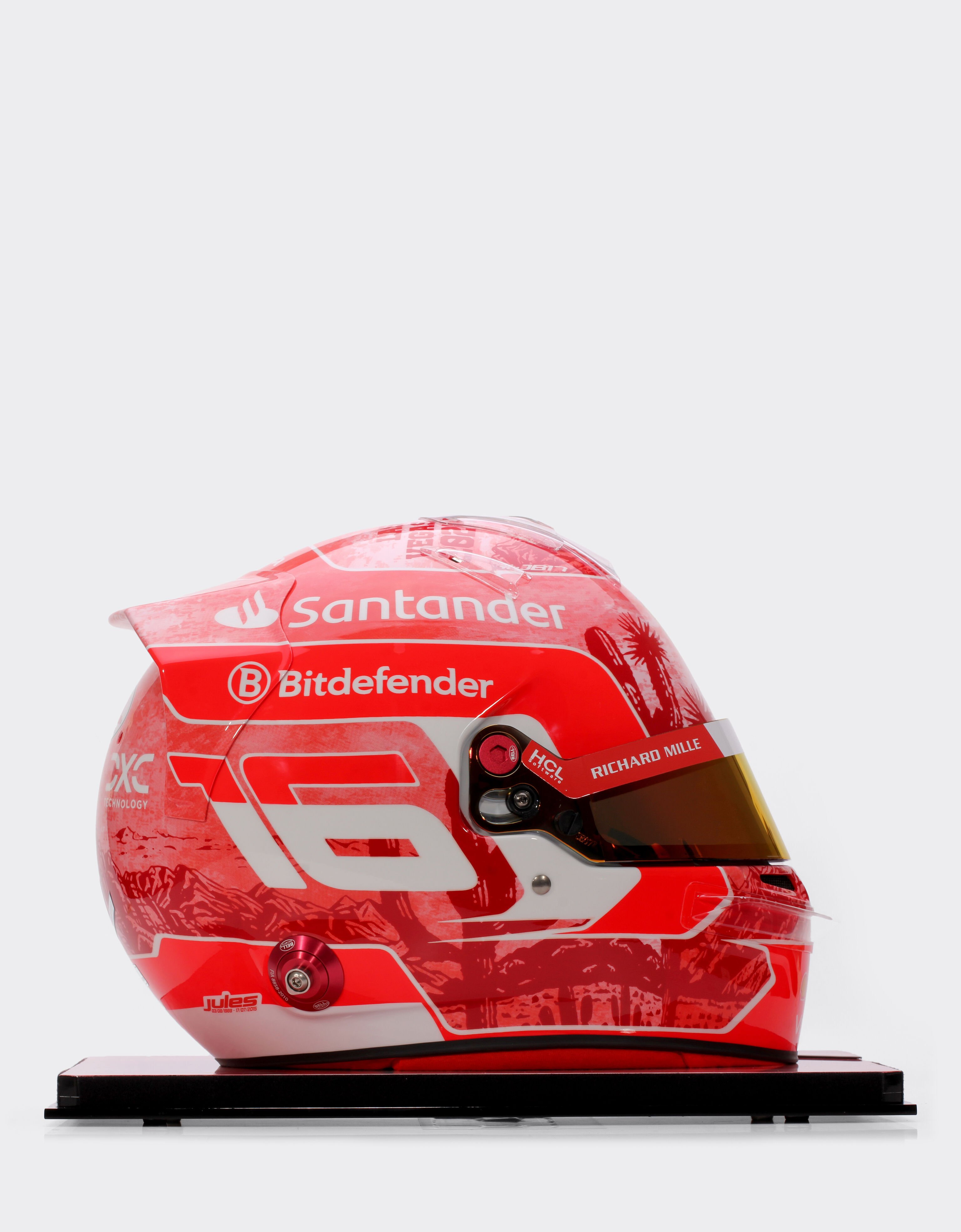 Ferrari Casque Charles Leclerc Las Vegas Special Edition 2024 à l'échelle 1:1 MULTICOLORE F1474f