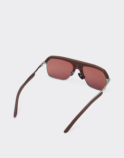 Ferrari Lunettes de soleil Ferrari en bronze brillant avec verres bruns Marron LA0ESf