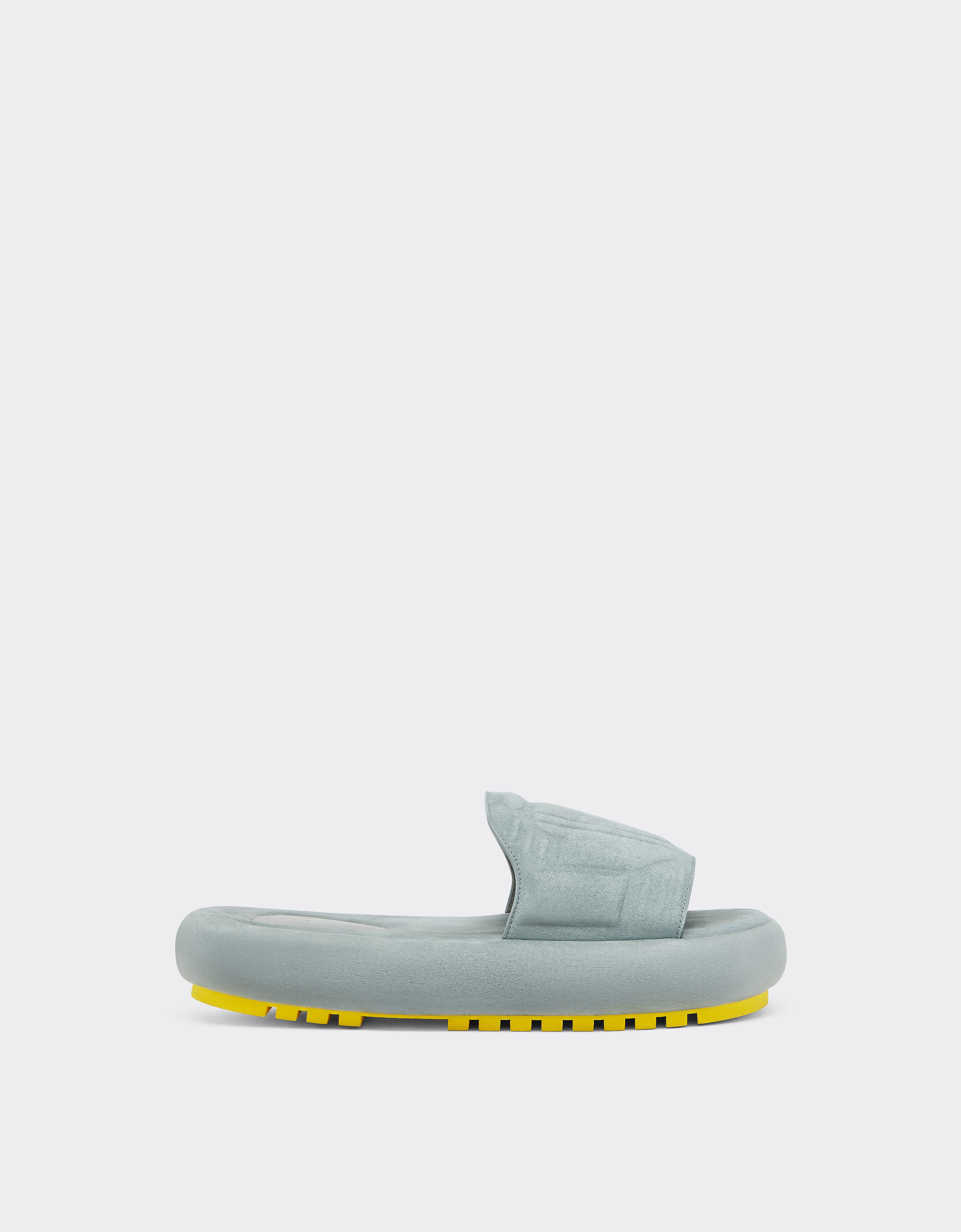 Ferrari Miami Collection slipper sandals in suede Silver 21272f