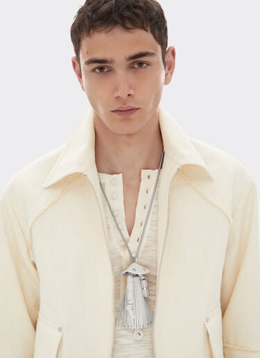 Ferrari Metal and leather necklace Avorio 51081f