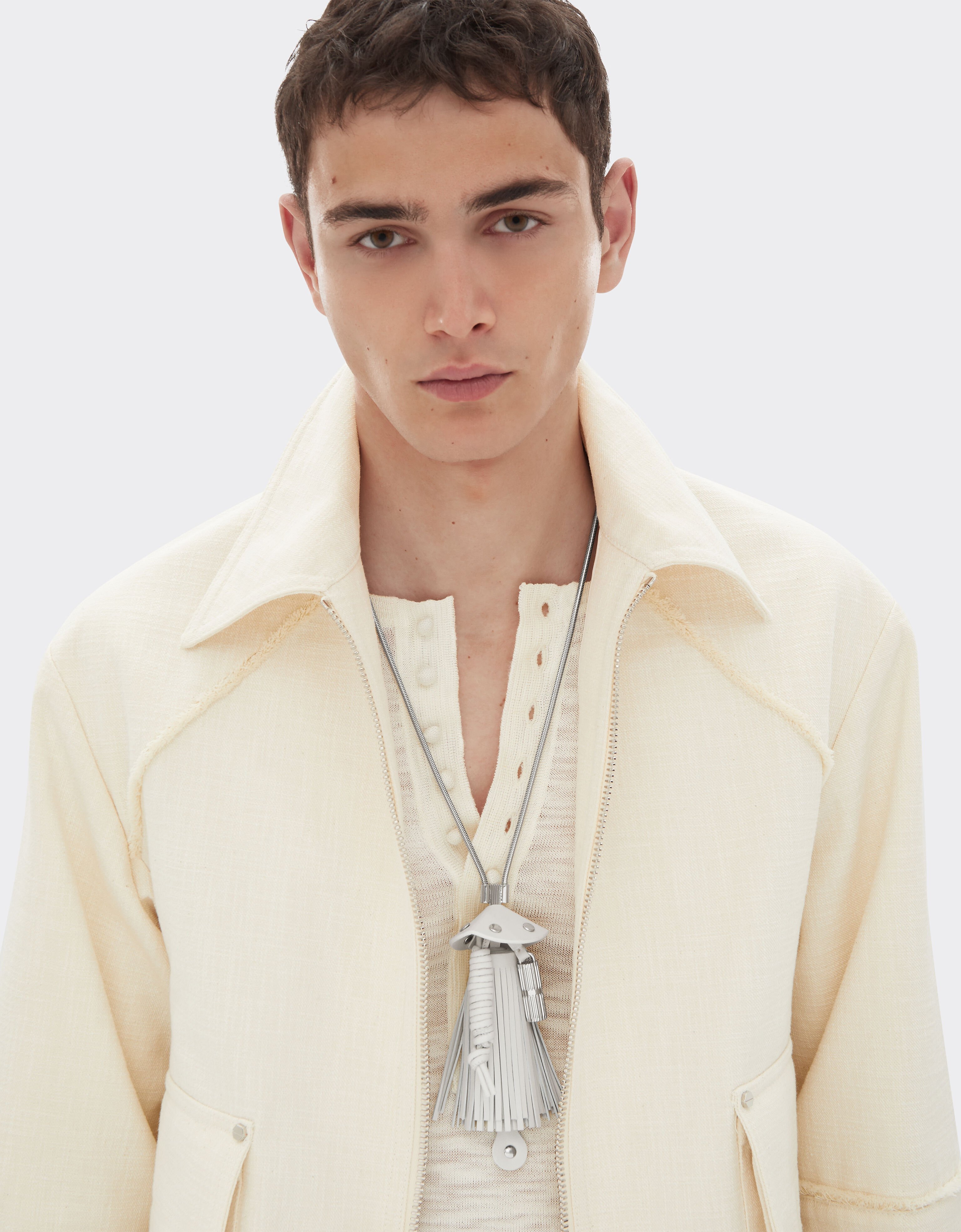 Ferrari Metal and leather necklace Avorio 51081f