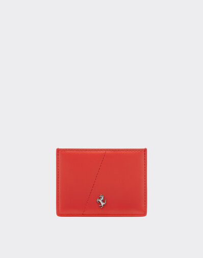 Ferrari Smooth leather card holder Rosso Dino 20619f