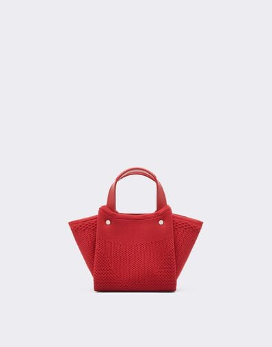 Mini Knit and Leather Tote Bag Ferrari Mini Knit and Leather Tote Bag Rosso Magma CBWTO0019YA00006f