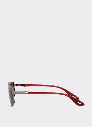 Ferrari Ray-Ban for Scuderia Ferrari RB3776M in and red metal with red lenses Gunmetal LA0EIf