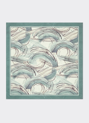 Ferrari Jacquard silk foulard with brushed print Ecru 21930f